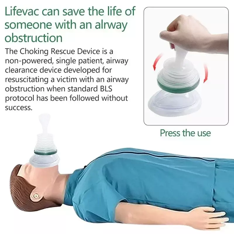 Kit de primeros auxilios de rescate de asfixia, dispositivo de emergencia antiasfixia para usar entrenadores de respiración, Combo de asfixia, 1/3 piezas