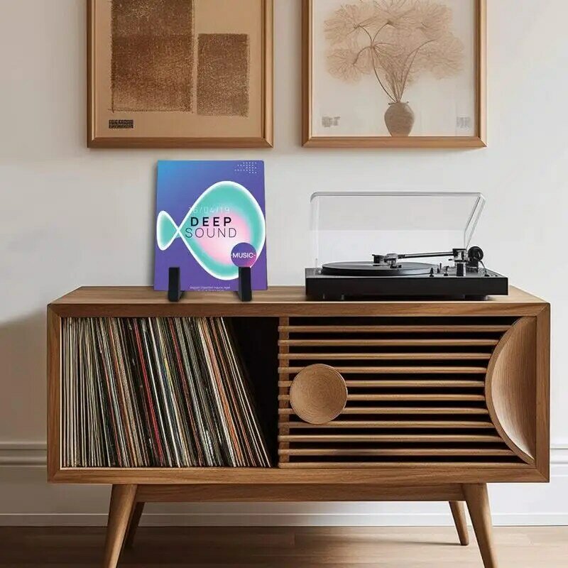Vinyl Record Storage Holder, Black Lp Record Holder,Metal Album Storage for Vinyl Records Home Decoration