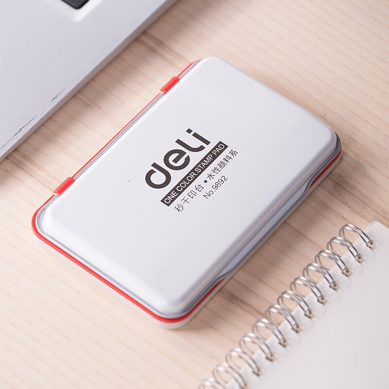 DELI 1 шт. красная квадратная Inkpad принадлежности для финансов быстросохнущая Водонепроницаемая прокладка для печати офисные принадлежности высокого качества