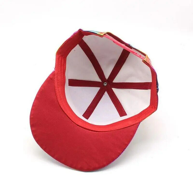 Adjustable Shiny Holographics Baseball Caps Hip Hop Flat Brim Rock Snapback Hat Reflective Snapback Hat For Rave Cosplay Casual