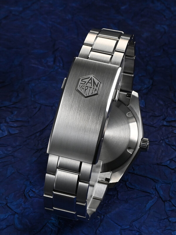San Martin 42Mm Mop Wijzerplaat Heren Luxe Horloges Zakelijke Jurk Horloge Nh34 Gmt Automatische Mechanische Saffier Lichtgevende 10bar Sn0130