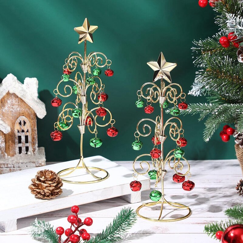 Présentoir d'ornement en métal pour arbre de Noël, support de crochet métallique, support d'ornement durable, 2 pièces