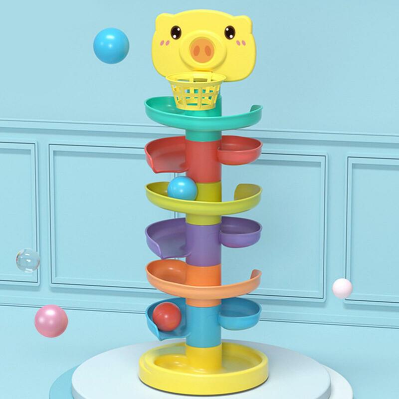 Ball Swirling Tower Toy, Toddler Montessori Educational Ball Ramp Activity Center Preschool Educational Toys