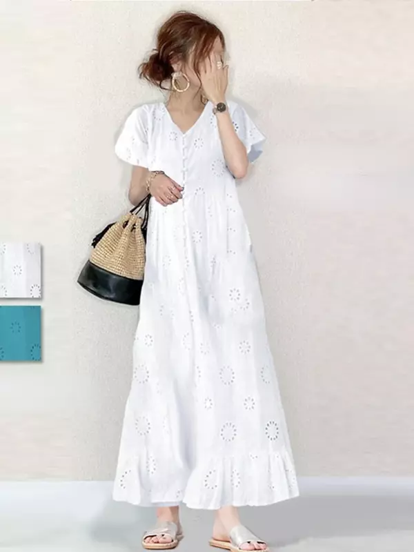 Elegante vestido de festa feminino, Vintage LOOSE Streetwear Robe, moda coreana, monocromático, vestidos formais, verão, novo, 2023