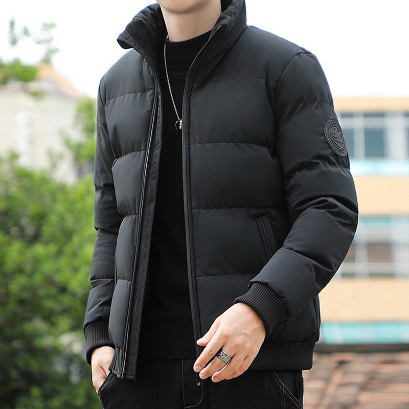 2023 Puffer Jacket Men Stand Collar Casual Streetwear Cotton Padded Thick Warm Coat Lightweight Men Streetwear Clothes