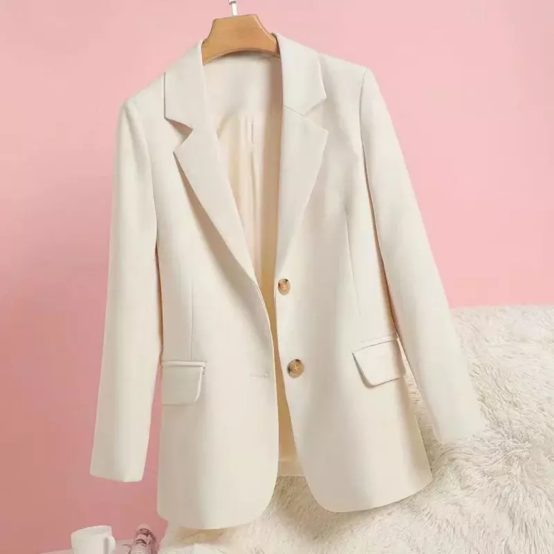Новинка весна-осень 2023 молочно-белый Модный популярный корейский Повседневный высококлассный костюм пальто женское деловое пальто для офиса