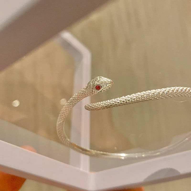 Pulsera de serpiente de Color plateado con personalidad de moda Vintage Unisex, brazalete abierto, accesorios de joyería para banquete, regalo