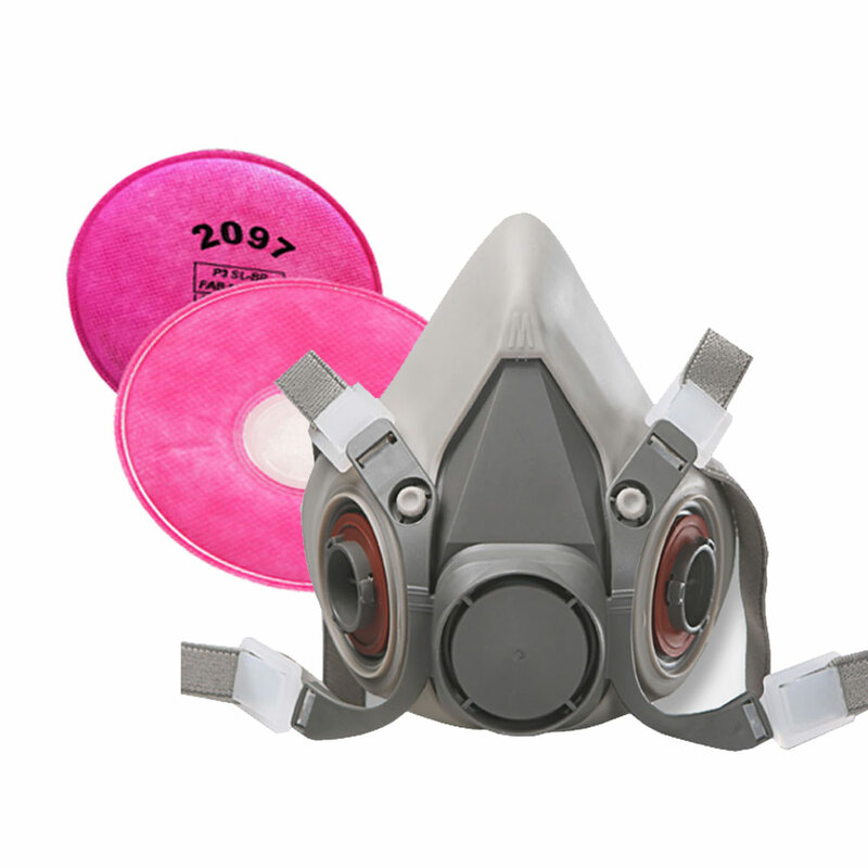 Máscara de Gas a prueba de polvo, respirador para pulverización de pintura Industrial de media cara, antiniebla, compatible con filtros de la serie 6200, 2091/6001