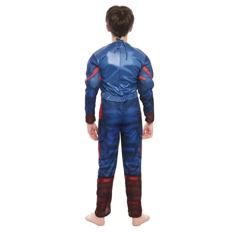 Disfraz de Capitán América para niños, traje de superhéroe de Capitán América, mono de Cosplay muscular, escudo, Halloween, fiesta de Carnaval