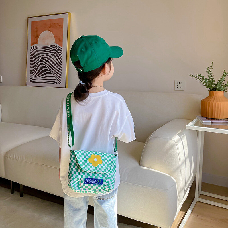 Bolso de lona para niños, bandolera pequeña con estampado de flores, princesa