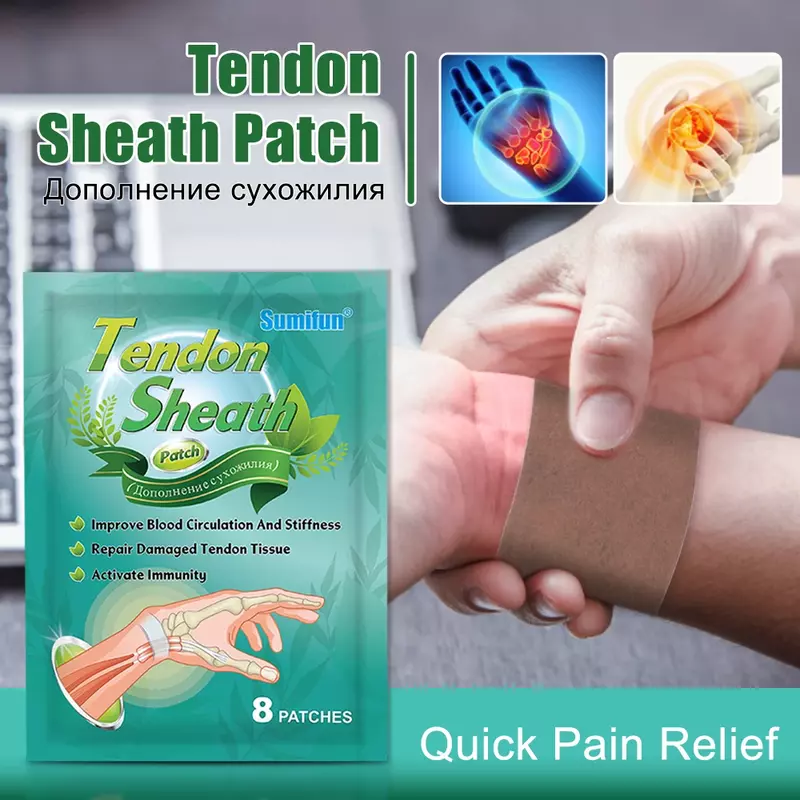 3Types  Tendon Sheath Patch Ginger Heat Sticker Treat Tendonitis Tenosynovitis Hand Wrist Fingers Pain Relief Plaster