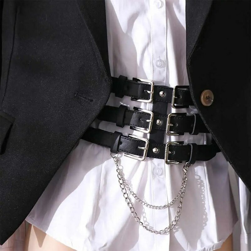 Cinto de cintura feminino com corrente oca, underbust largo, elástico, bustier fino, espartilho, espartilho, cintos, cummerbunds, Y2K