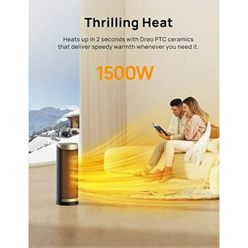 Компактный нагреватель, портативные электрические нагреватели для использования в помещении, колебание на 70 °, таймер 12 часов, тихий керамический нагреватель с термостатом