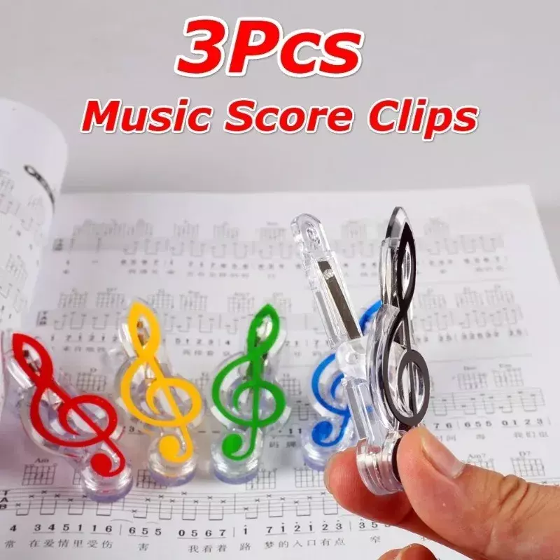 3 Stuks Set Boek Paperclips Plaatstaal Veer Score Grappige Mini Muziek Map Clip Decoratieve Papieren Muzieknotatie Kantoorbenodigdheden