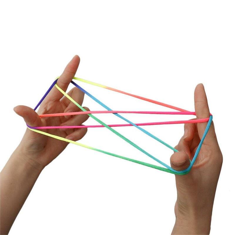 سلسلة نايلون ملونة للإصبع ، لعبة تعليمية ، لون قوس قزح ، تلعثم