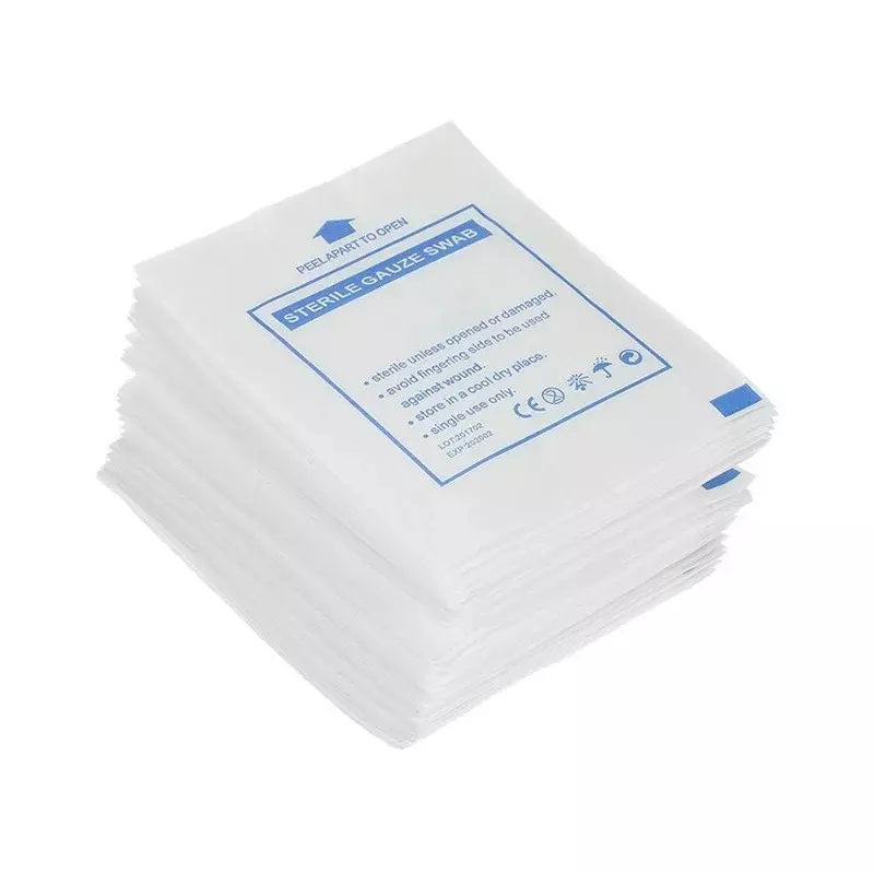 Kit de primeiros socorros de algodão impermeável Gaze Pad Molho ferida Suprimentos de sobrevivência de emergência Estéril, Cuidados, 10pcs por pacote