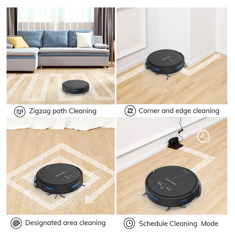 Geerlepol Robot Vacuum Cleaner Self-Charging For Pet and Carpet Friendly Sweeping Robots Mop Sweeping Mopping Household