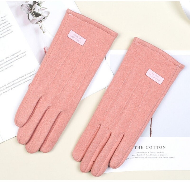 Sarung tangan jari dua sisi, sarung tangan mewah layar sentuh, sarung tangan hangat pencegahan angin, sarung tangan layar sentuh