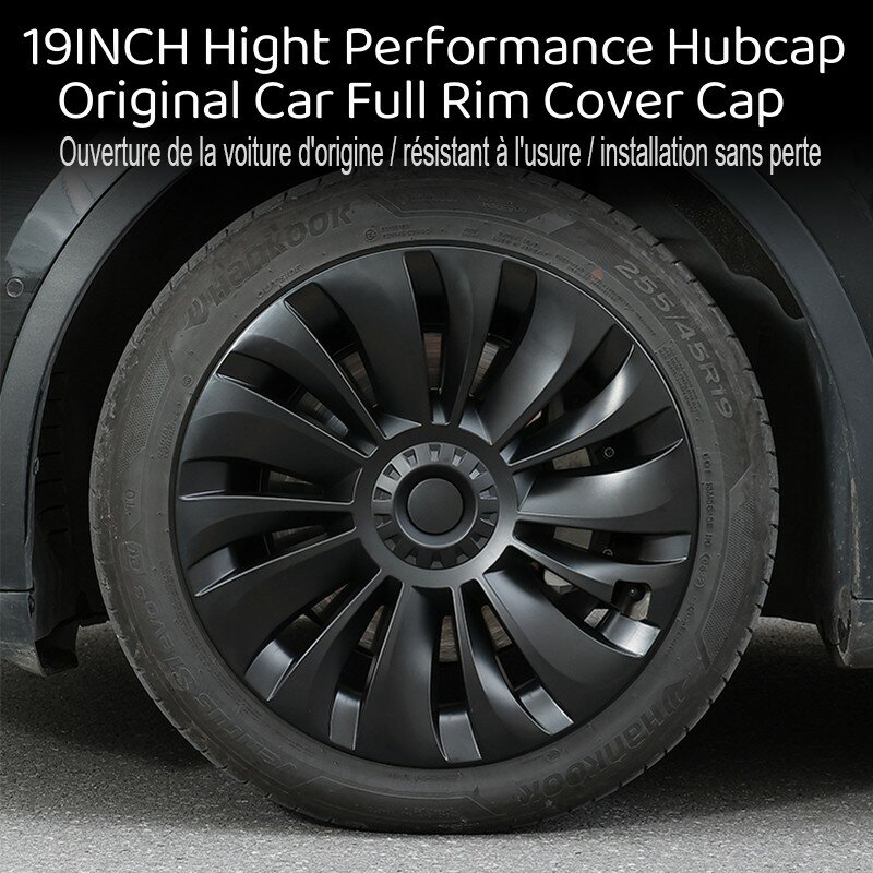 Performance Substituição Roda Hub Cap, completa Rim Capa Acessórios para Tesla Modelo Y 2018-2023, 19 ", 4Pcs