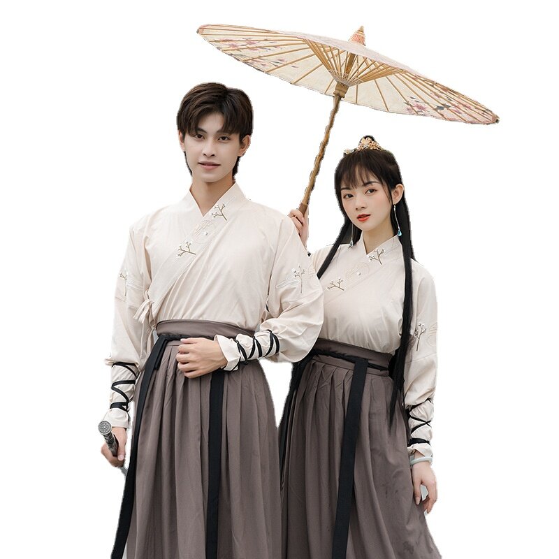 Człowiek dynastia Han kostium para chiński starożytny szermierz odzież męskie Kimono strój Tang haft Hanfu sukienka Cosplay garnitur