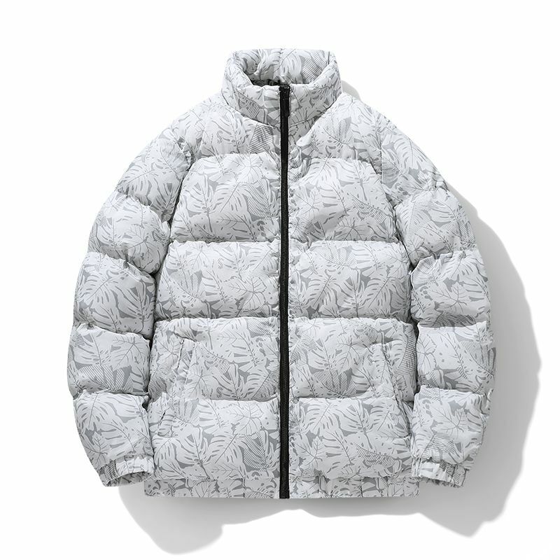 Winter neue Männer Baumwolle gepolsterte Mantel Mode männlich Stehkragen lässig All-Match Outwear Persönlichkeit Muster warme große Outwear