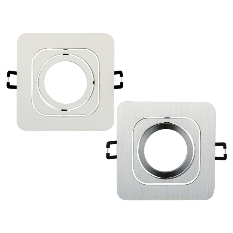GU10 MR16 Lampholder Downlight Fitting Adjustable Frame Housing Fixed Round White Recessed LED Ceiling Light Spotlight Fixture