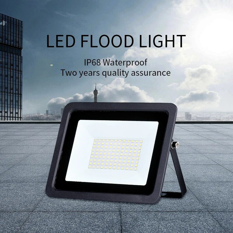 LED floodlight 100W 50W 30W 20W 10W AC 220V outdoor IP68 waterproof reflective stage light garden courtyard lighting.