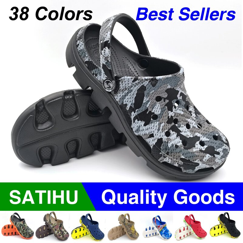 SATIHU-Chaussures sabots pour hommes et femmes, pantoufles d'été multicolores résistantes à l'usure, sandales de plage CamSolomon, amoureux, parent, enfant