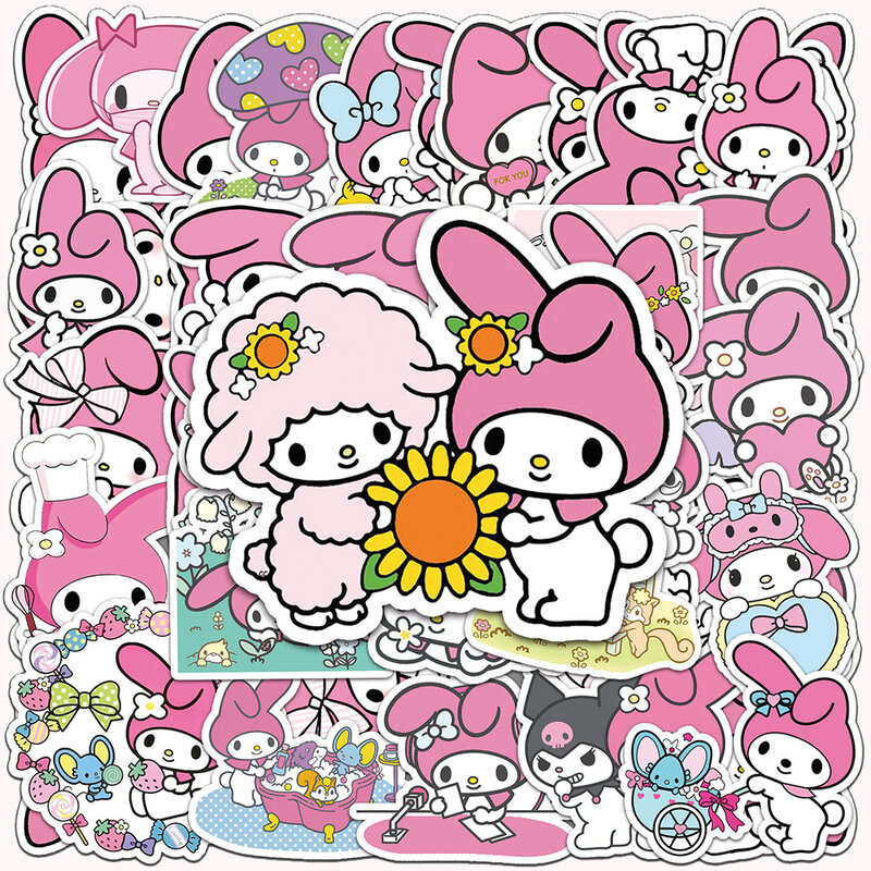 10/30/50 Stuks Kawaii Mijn Melodie Stickers Schattige Sanrio Anime Decals Diy Telefoonhoesje Waterfles Plakboek Grappige Cartoon Kids Sticker