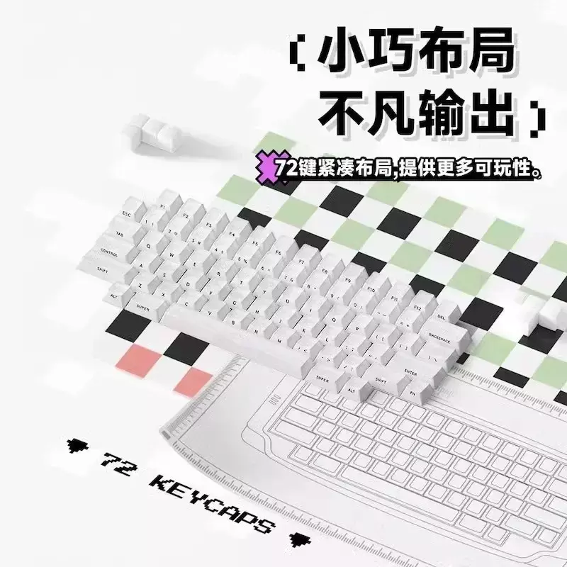 Mikit Mk72 Mechanische Keyboard Kit 3Mode Usb/2.4G/Bluetooth Draadloze Keyboard Shell Custom Rgb Backlit Retro Abs Toetsenbord Geschenken