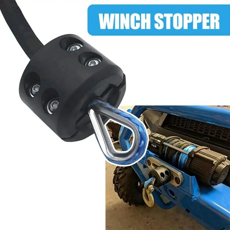 Rubber Winch Stopper Mini Towing Hook Protection Truck ATV UTV SUV ORV Trailer Winch Cable Hook Stopper Line Saver Replacement