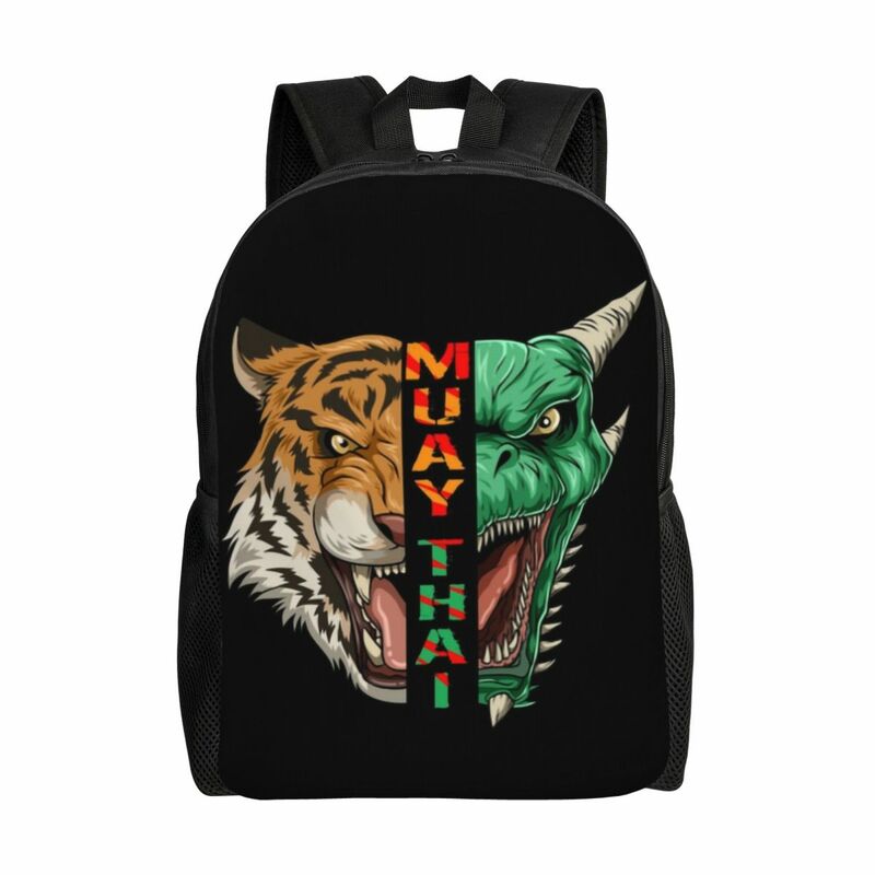 Tiger Muay Thai Backpack for Girls Boys Thailand Boxing Fighter College School Travel Bags Women Men Bookbag Fits 15 Inch Laptop