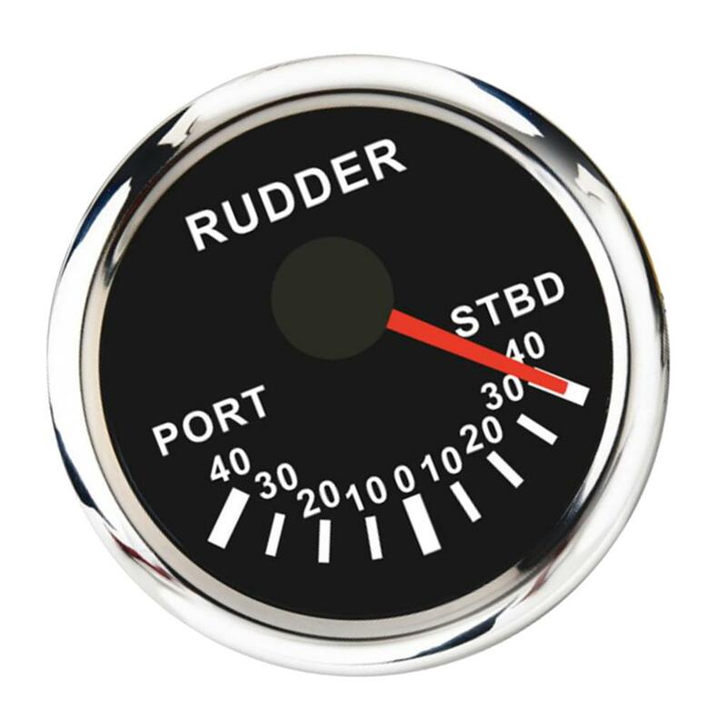 Waterproof Rudder Angle Indicator Gauge Meter 0-190ohm with LED Backlight for Marine Boat Yacht (Black Dial)