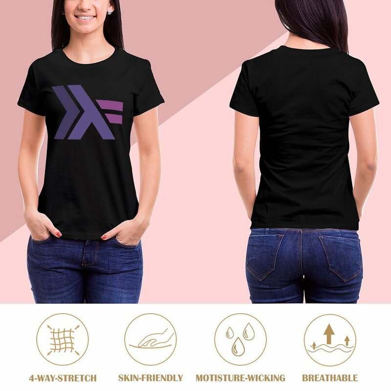 Haskell-T-Shirt Surdimensionné pour Femme, Haut d'Été à la Mode