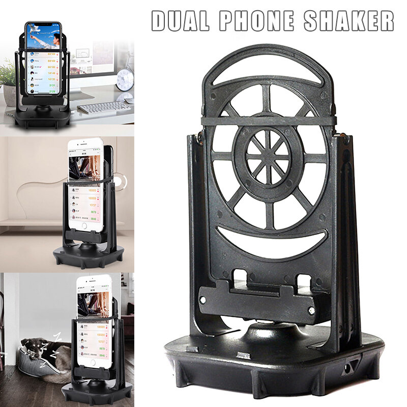 Mobiele Telefoon Shaker Voor Twee Telefoons Usb Kabel Automatische Schudden Stap Verdienen Swing Apparaat Stappenteller Houder Accessoires