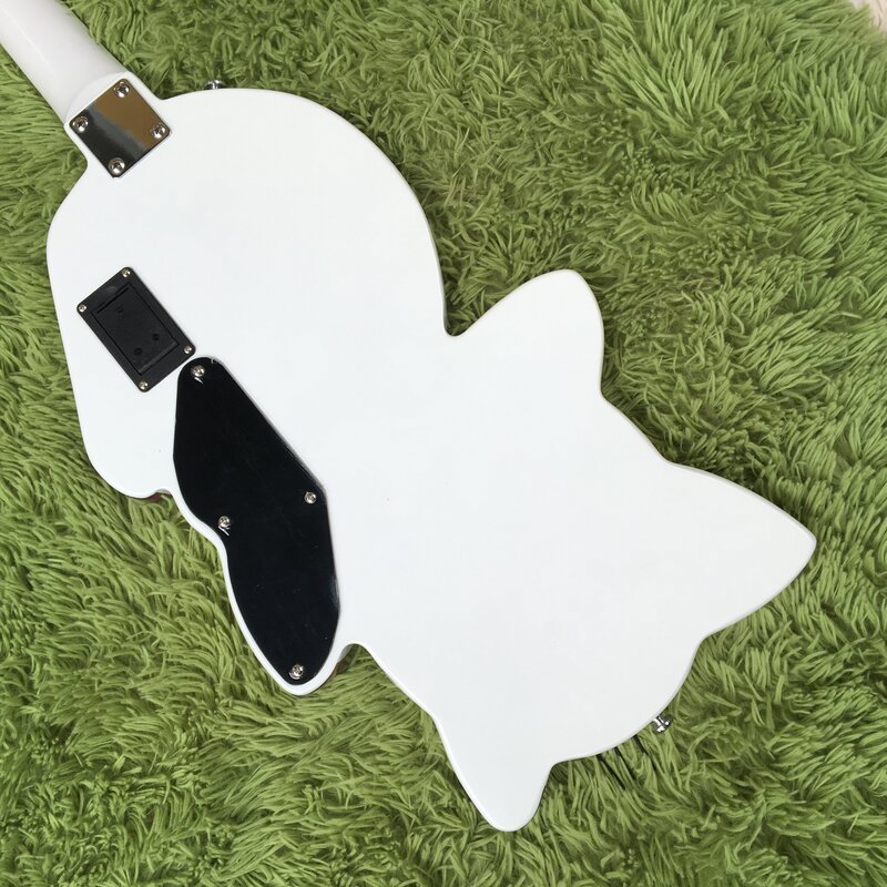 Chitarra elettrica a 6 corde per gatti bianchi chitarra hardware cromata in stock ordina immediatamente la spedizione di chitarre guitarra