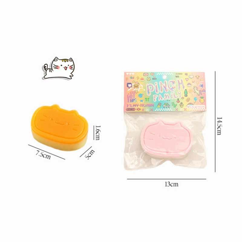 Styl japoński słodki kociak na wpół ugotowany ser Super miękki Q dmuchany powolne powracanie do kształtu zabawka dekompresyjna zabawki typu Fidget muzyczna szczypta