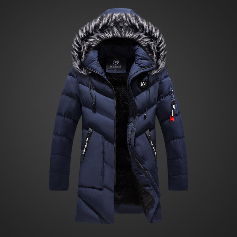 2024 한국 버전 코튼 재킷 남성용, 따뜻한 두꺼운 타이드 플러스, 후드 벨벳 의류