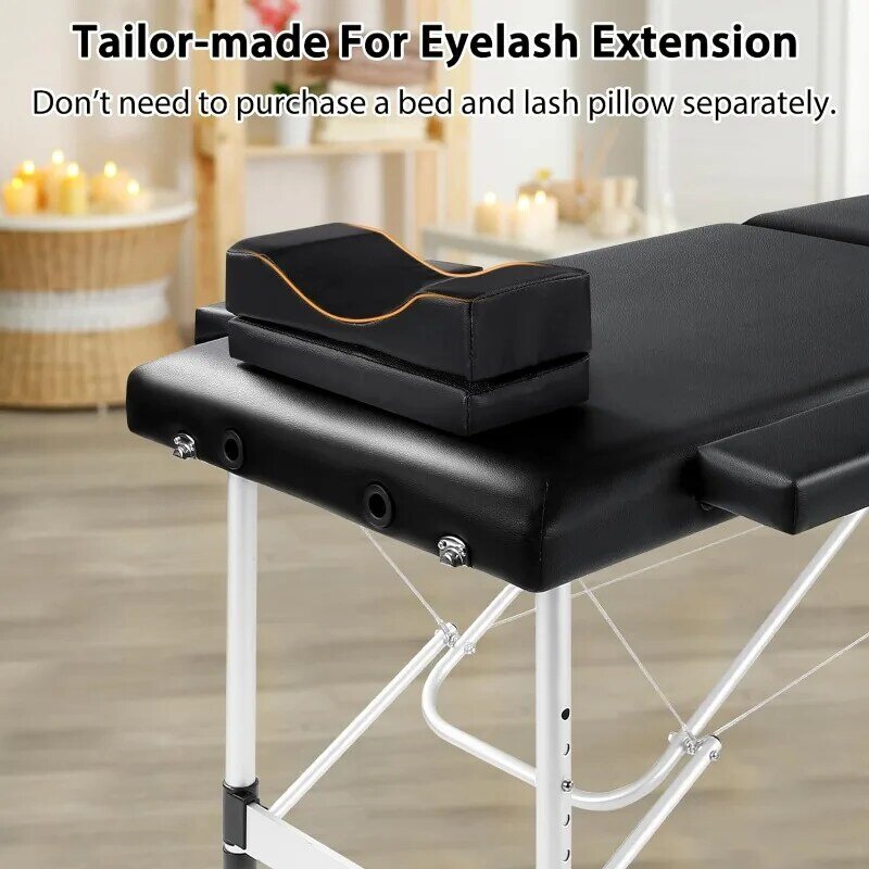 Cama portátil para extensiones de pestañas, mesa de masaje con almohada para pestañas, cama de esteticista, mesa de salón, mesa de Spa