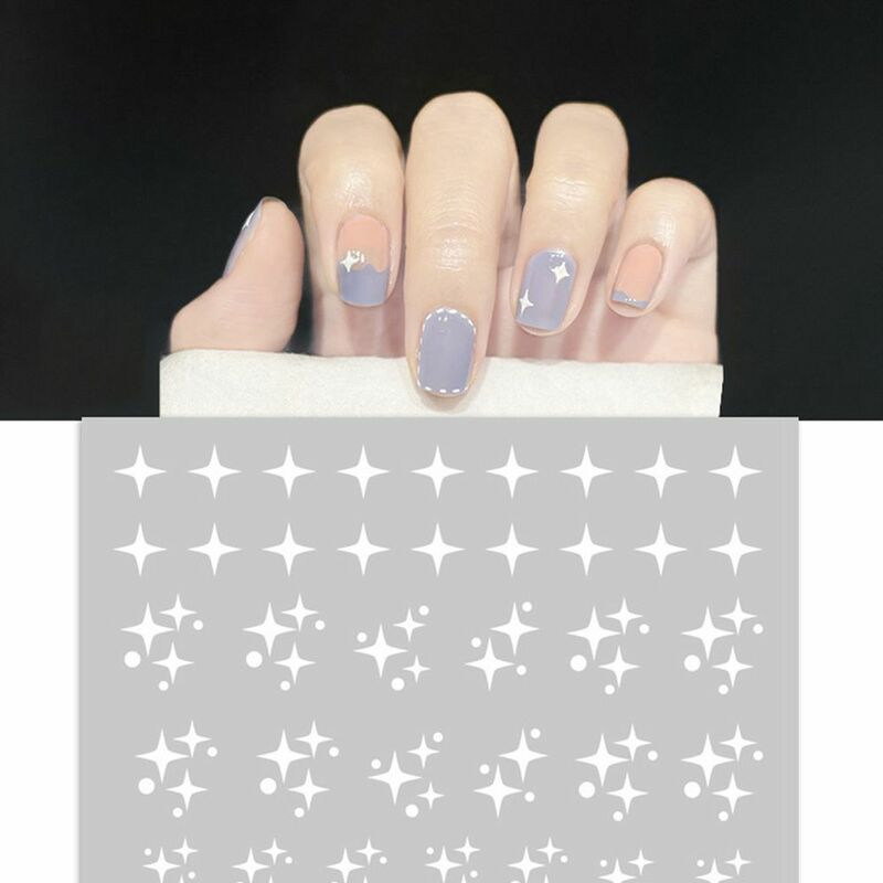 Retro Manicure Moon Wraps Slider decals Heart White Clouds Nails Decals 3D Nail Sticker Nail Art Decoration DIY Nail Art