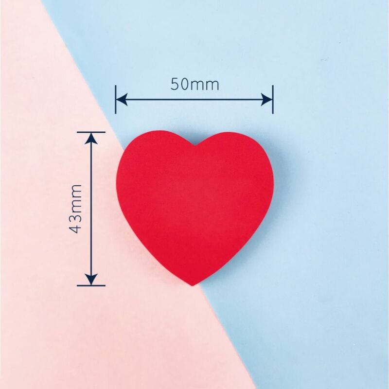 120 Sheets Sticky Notes Staff Students Writing Pads Heart Shaped Memo Pad Sticker Self-Adhesive Notepad School Supplies