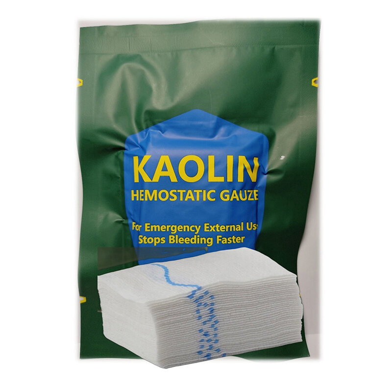 1Bag Hemostatic Kaolin Gauze Combat Emergency Trauma For Tactical Military First Medical Wound Dressing
