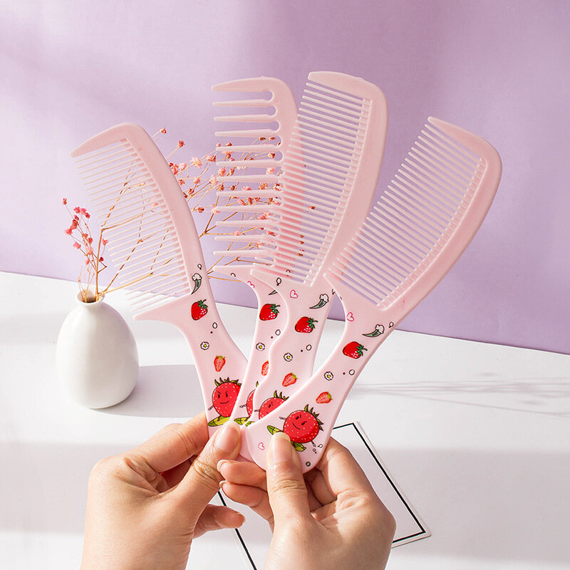 Baby Anti-static Portable Plastic Hairbrush Cute Cartoon Strawberry Mother-kids Hair Brush Comb for Women Bath Health Care Tools