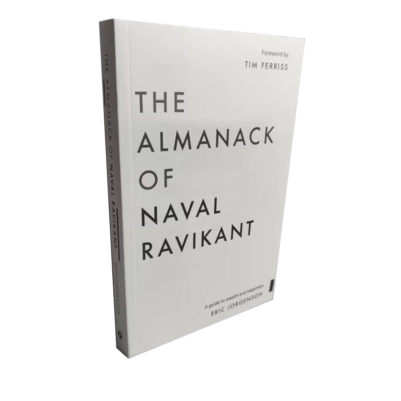 Almanack marynarki wojennej Ravikant autorstwa Eric Jorgenson, przewodnik po bogactwie i szczęściu w miękkiej oprawie, angielska książka