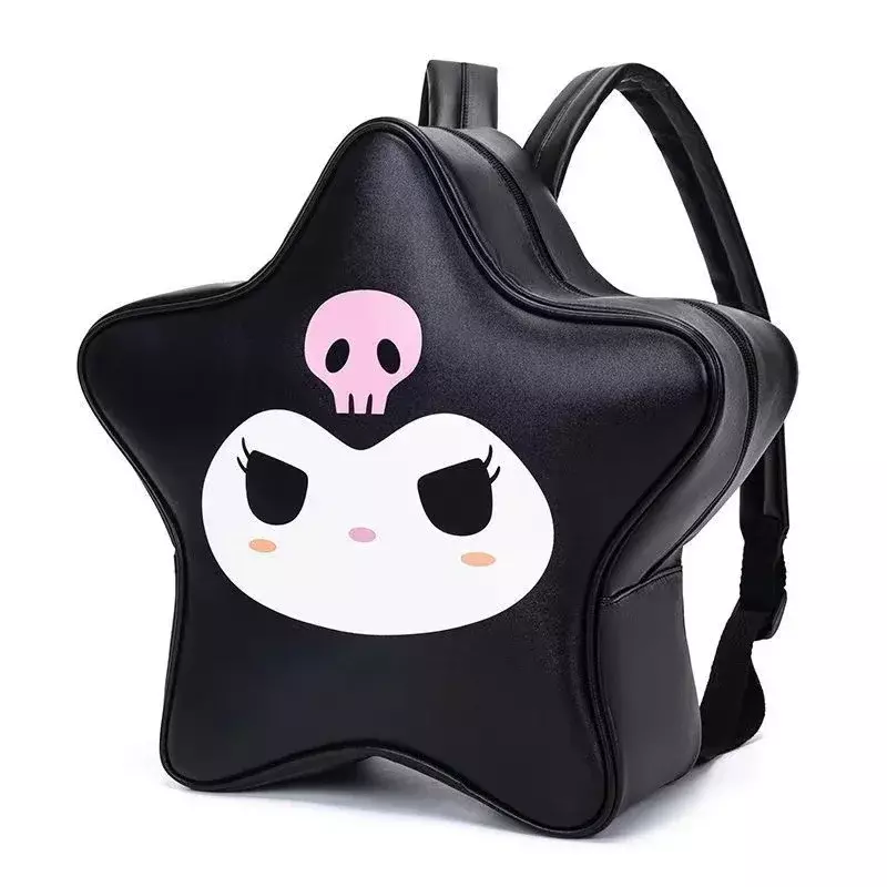Hello Kitty Japanese cute creative five-pointed star large-capacity PU backpack y2k sweet hottie style Kuromi backpack for women