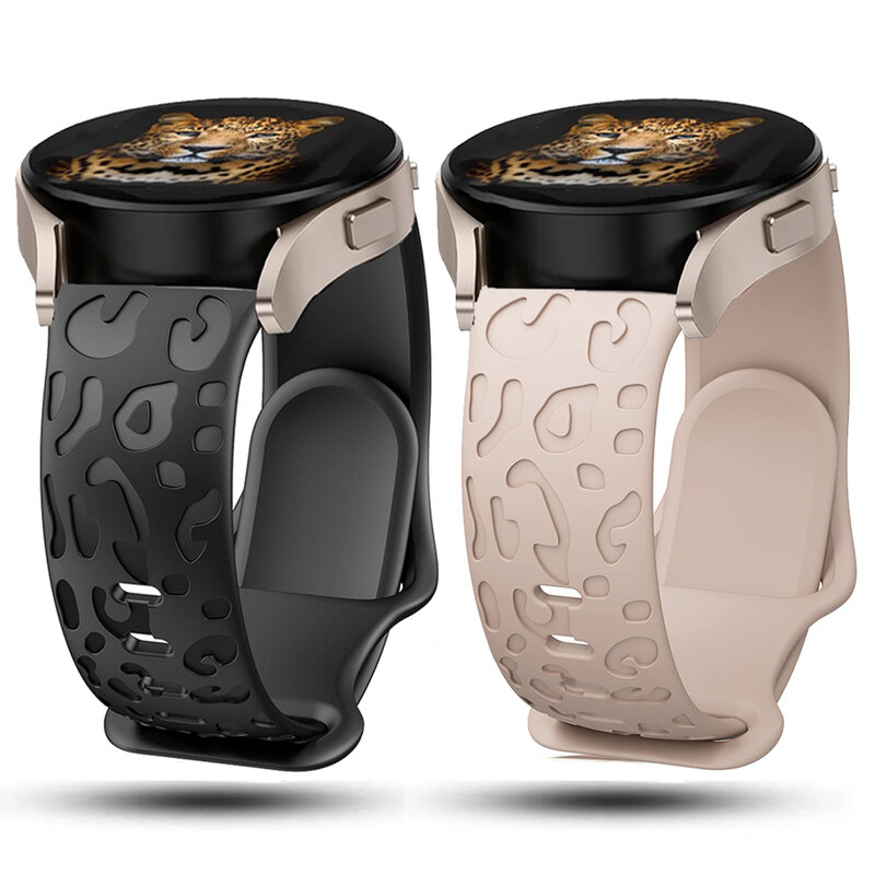 Graviertes Armband für Samsung Galaxy Uhr/Classic/5/Pro/3/Active 2 Leopard Silikon Armband Huawei GT 2 2e 20mm Uhren armband