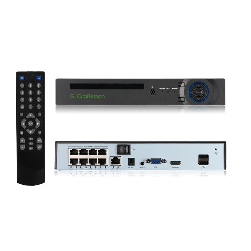 To 4K 8ch POE NVR Support 16ch 4K Network Video Recorder H.265+ Onvif 1 HDD 24/7 Recording IP Camera Onvif P2P System ICSee