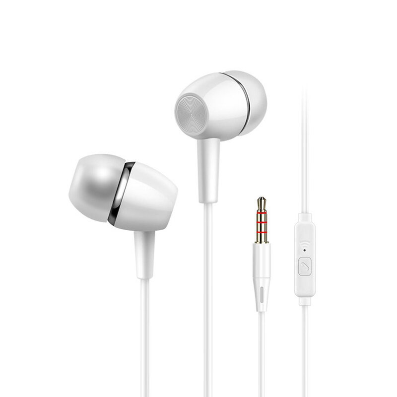 Earphone berkabel 3.5mm, Earphone musik dengan kontrol Volume Stereo, headphone In-Ear untuk komputer Desktop/laptop/tablet/ponsel