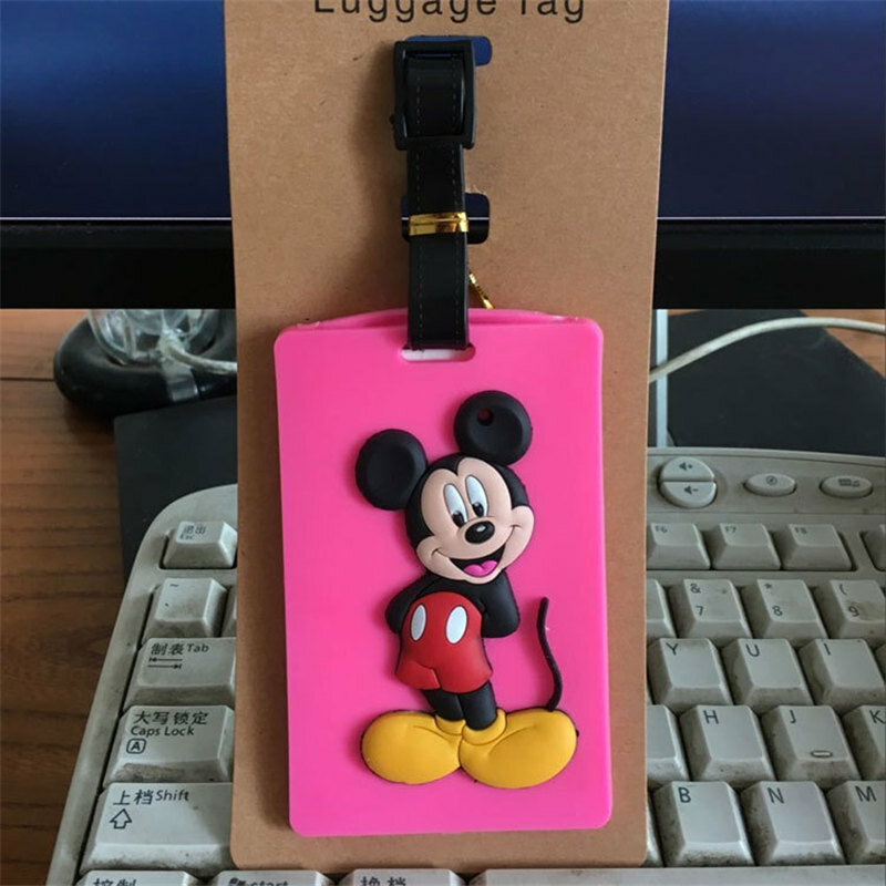 Hoạt Hình Disney Chuột Mickey Thẻ Hành Lý Ốp Lưng ID Địa Chỉ Giữ Hành Lý Nội Trú Thẻ Di Động Nhãn Silica Vịt Donald Daisy