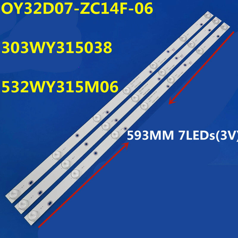 OY32D07-ZC14F-06 LED 백라이트 스트립, 7 램프, 303WY315038, 532WY315M06, LE32D51A, LE32D39, LE32D58, LE32D69, LC320TU2A, LS320TU8, 15 개